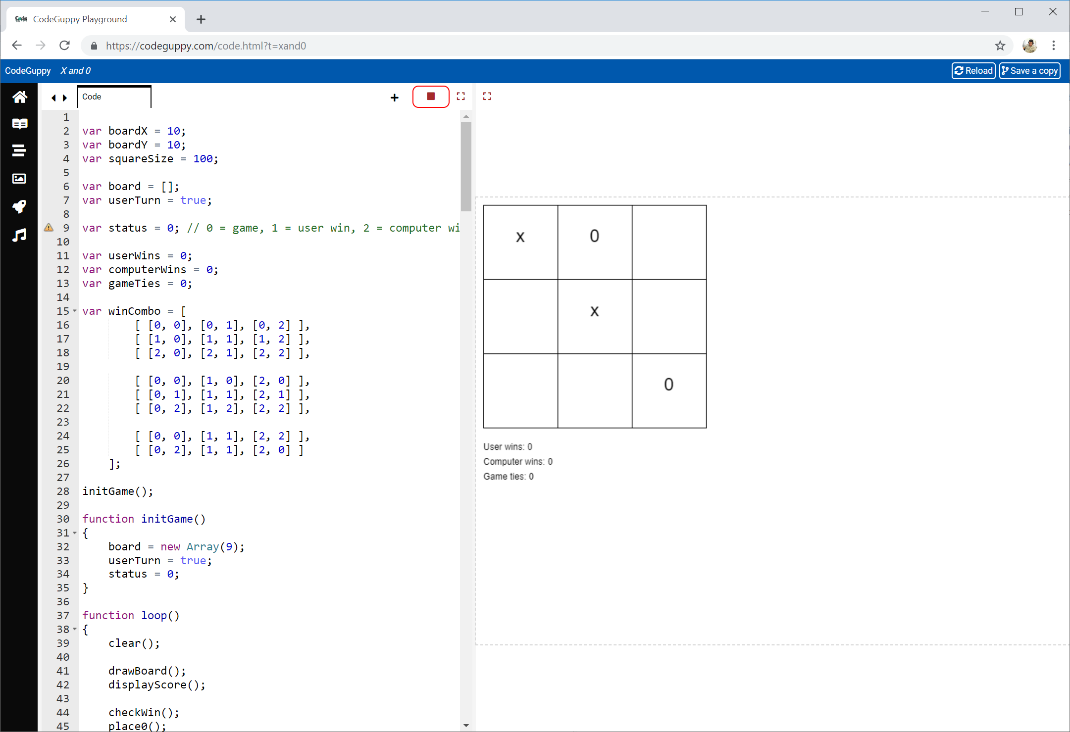 Tic Tac Toe Game 2 Player JavaScript — CodeHim